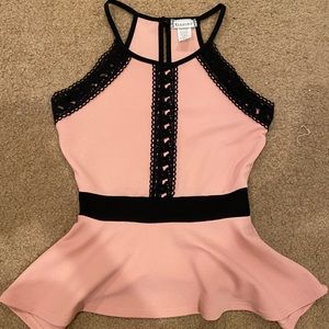 Pink Peplum Top Size Sm